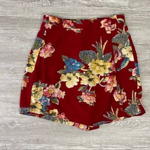 VTG DCC Clothing Co Red Floral Skort